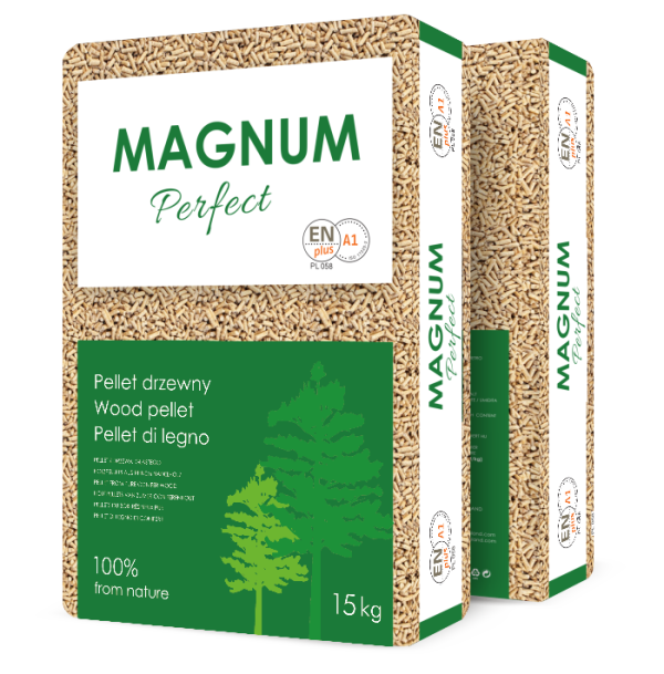 Pellet drzewny MAGNUM - Paleta 65 worków po 15 kg