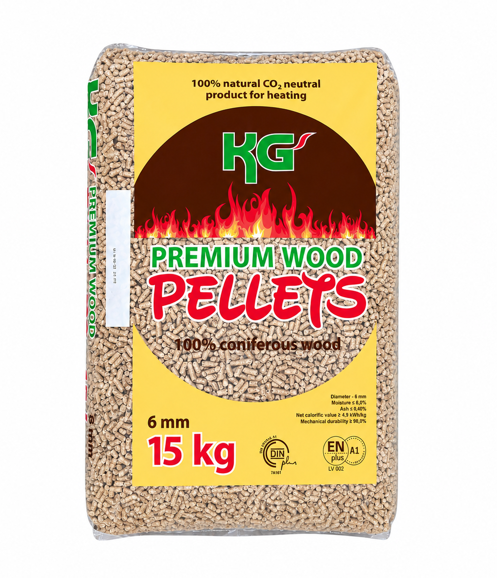 Pellet drzewny KG - Paleta 65 worków po 15 kg
